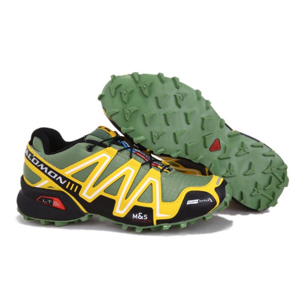 Salomon Speedcross 3 CS Trail Running Shoes Army Green Yellow For Men
