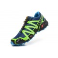 Salomon Speedcross 3 CS Trail Running Shoes Blue Fluorescent Green For Men