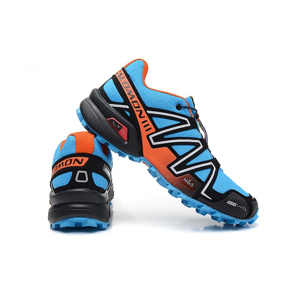 Salomon Speedcross 3 CS Trail Running Shoes Blue Orange Silver For Men
