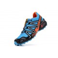 Salomon Speedcross 3 CS Trail Running Shoes Blue Orange Silver For Men