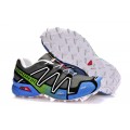 Salomon Speedcross 3 CS Trail Running Shoes Grey White Blue For Men