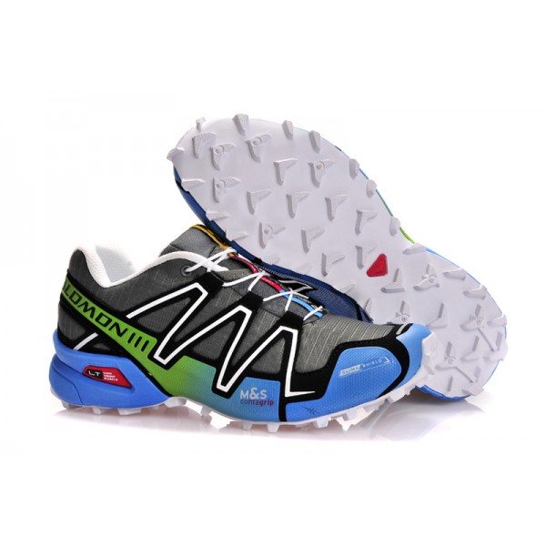 Salomon Speedcross 3 CS Trail Running Shoes Grey White Blue For Men