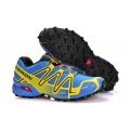 Salomon Speedcross 3 CS Trail Running Shoes Light Blue Yellow For Men