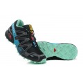 Salomon Speedcross 3 CS Trail Running Shoes Black Lake Blue For Women