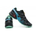 Salomon Speedcross 3 CS Trail Running Shoes Black Lake Blue For Women
