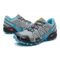 Salomon Speedcross 3 CS Trail Running Shoes Grey Lack Blue For Women