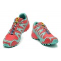 Salomon Speedcross 3 CS Trail Running Shoes Orange Lake Blue For Women