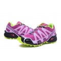 Salomon Speedcross 3 CS Trail Running Shoes Purple Fluorescent Green For Women