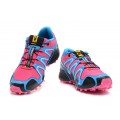 Salomon Speedcross 3 CS Trail Running Shoes Sky Blue Rose Red For Women
