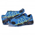 Salomon Speedcross 4 Trail Running Shoes Blue Yellow For Men
