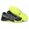 Men's Salomon Speedcross 4 Trail Running Shoes In Fluorescent Green Black