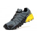 Men's Salomon Speedcross 4 Trail Running Shoes In Grey Black