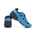 Salomon Speedcross 5 GTX Trail Running Shoes Black Blue,Salomon USA Sale