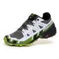 Men's Salomon Speedcross 6 Trail Running Shoes In Gray White Green