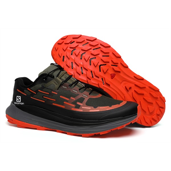 Men's Salomon Ultra Glide Trail Running Shoes In Black Red