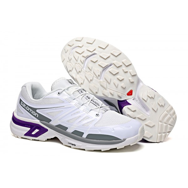 Women's Salomon XT-Wings 2 Unisex Sportstyle Shoes In White Gray