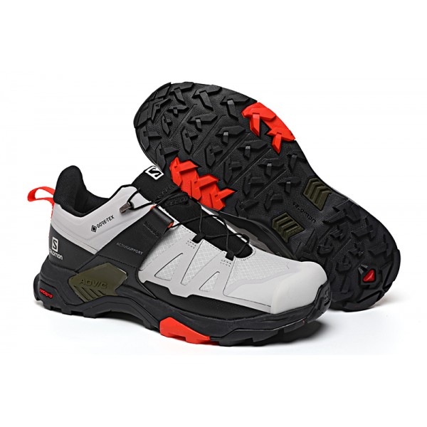 Men's Salomon X Ultra 4 Gore-Tex Hiking Shoes In Gray Black