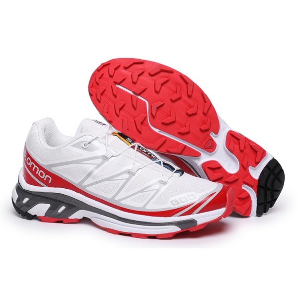 Men's Salomon XT-6 Advanced Unisex Sportstyle Shoes In White Red